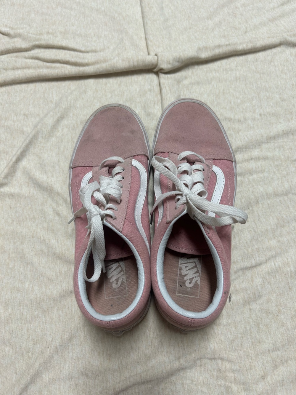 Vans Pink Suede Old Skool Sneakers Classic Stripe Pastel Soft Skate Streetwear